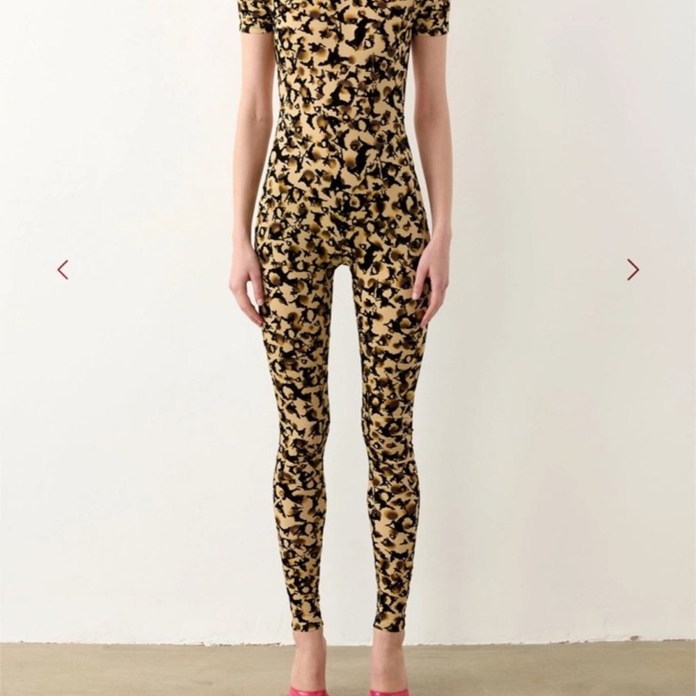POSTER GIRL Black and Tan Leopard Print Jumpsuit